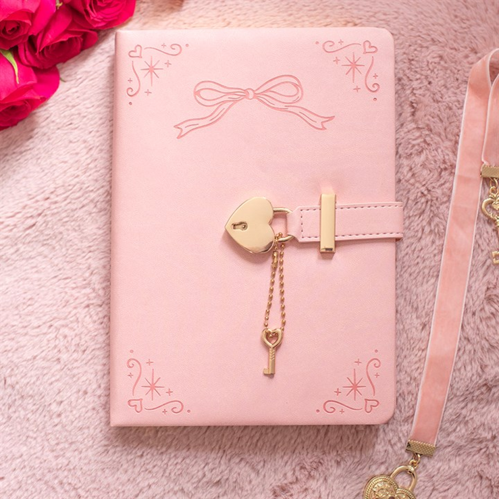 Pink Faux Leather A5 Diary with Lock 🇬🇧