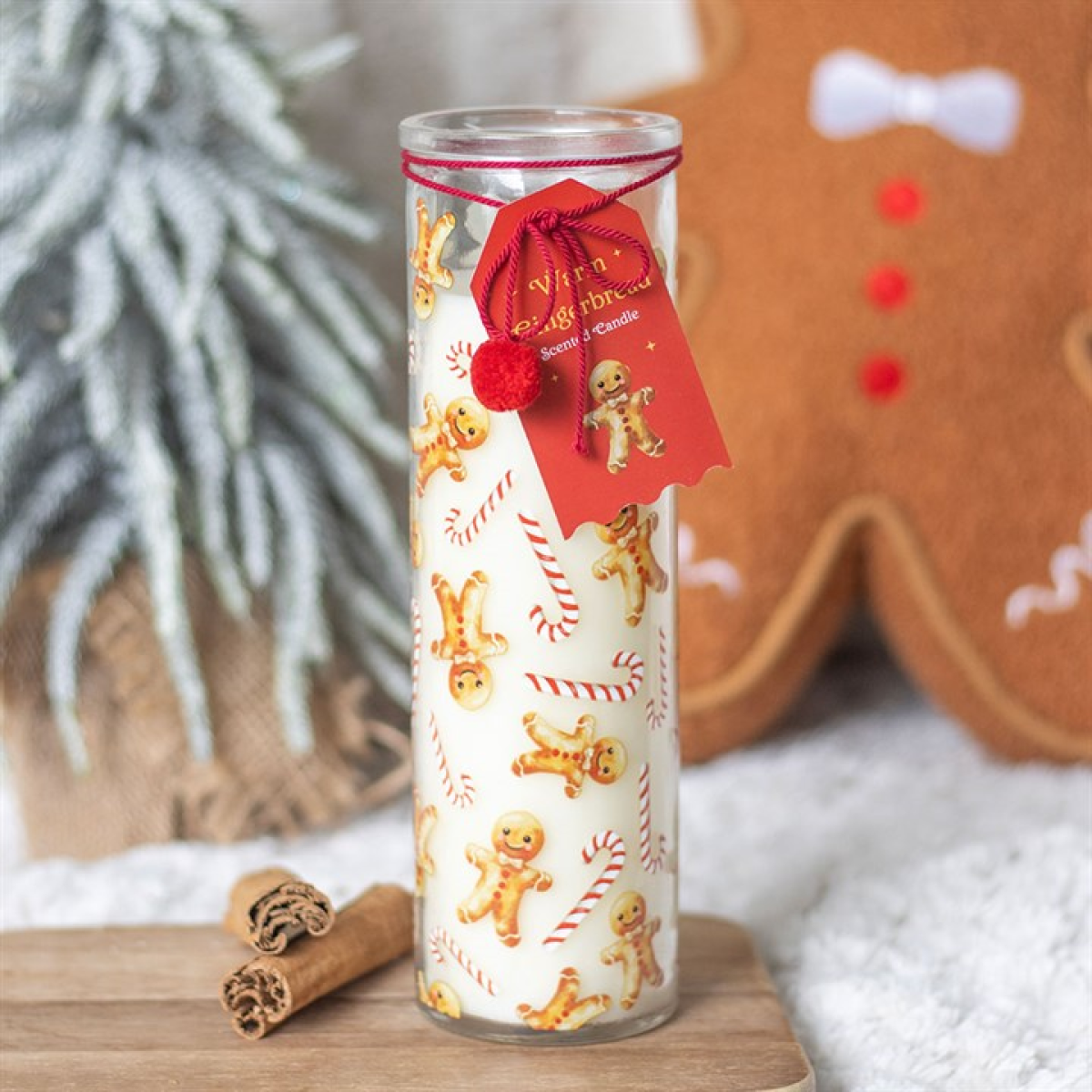 Candy Cane Warm Gingerbread Tube Candle 🇬🇧