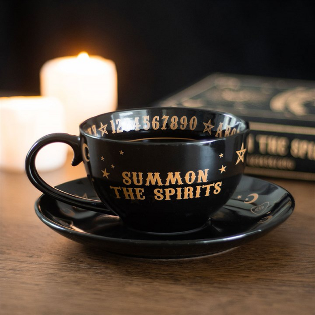 Black Talking Board Teacup and Saucer 🇬🇧