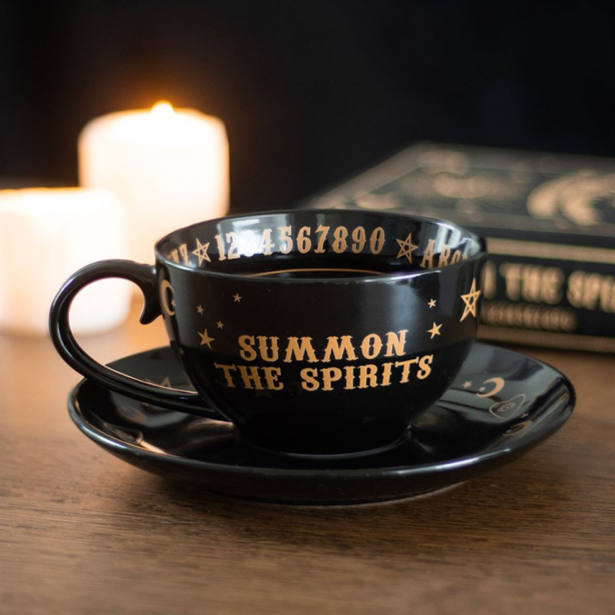Black Talking Board Teacup and Saucer 🇬🇧