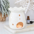 Iridescent White Snowflake Oil Burner and Wax Warmer 🇬🇧