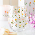 Tulip Print Stemless Glass 🇬🇧