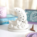 White Pastel Skies Moon Incense Cone Holder 🇬🇧