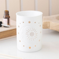White Sun and Moon Cut Out Oil Burner and Wax Warmer 🇬🇧