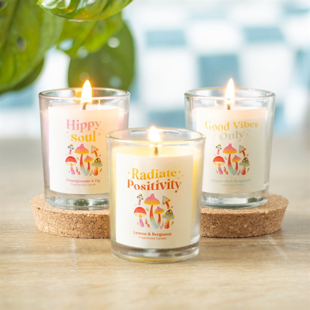 Set of 3 Funky Fungi Mushroom Votive Candles 🇬🇧