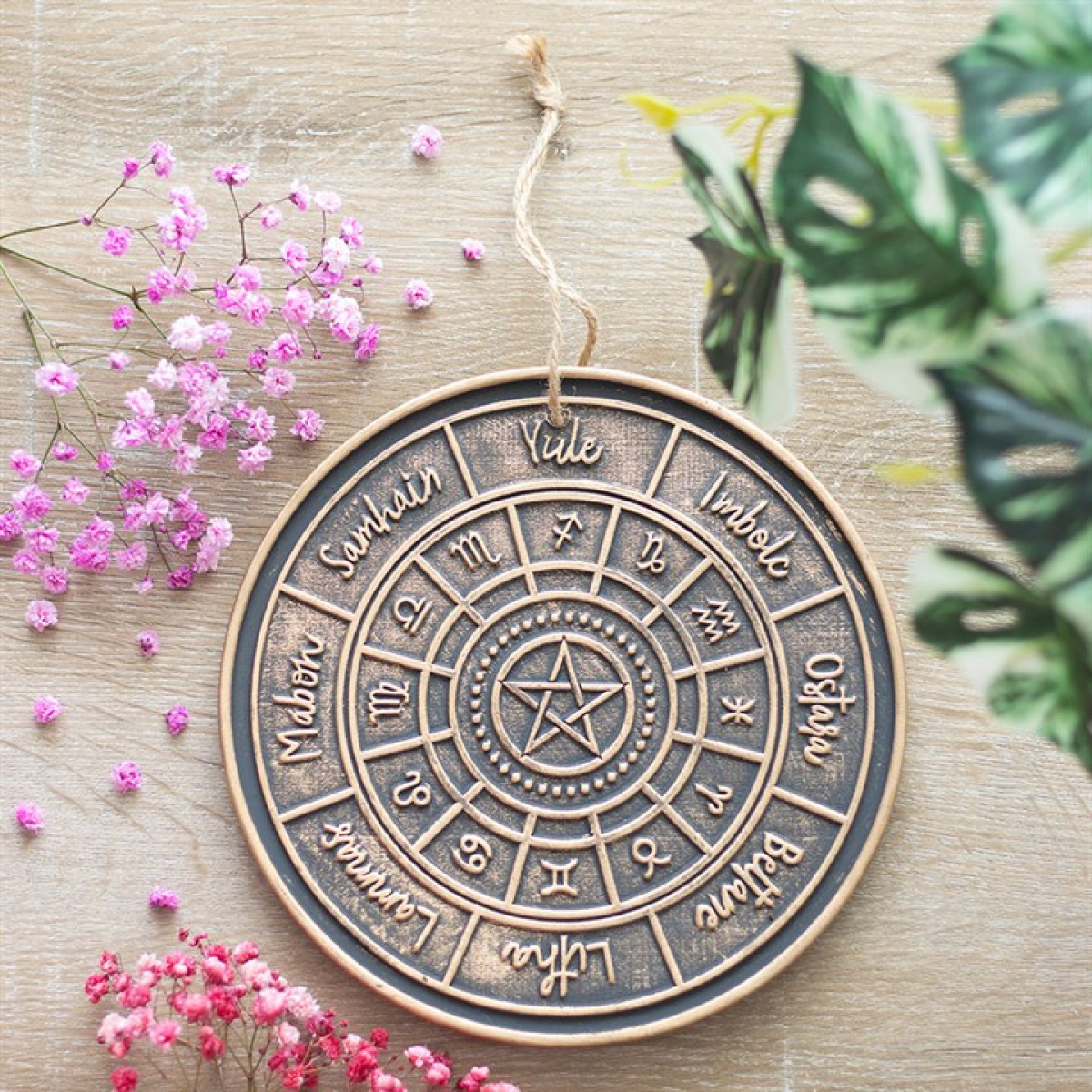 Bronze Wheel of the Year Hanging Terracotta Plaque 🇬🇧