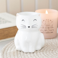 White Happy Cat Oil Burner 🇬🇧