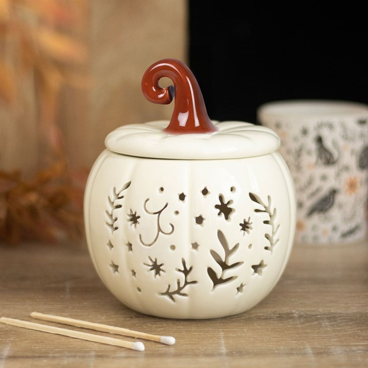 Cream Folk Pumpkin Oil Burner and Wax Warmer 🇬🇧