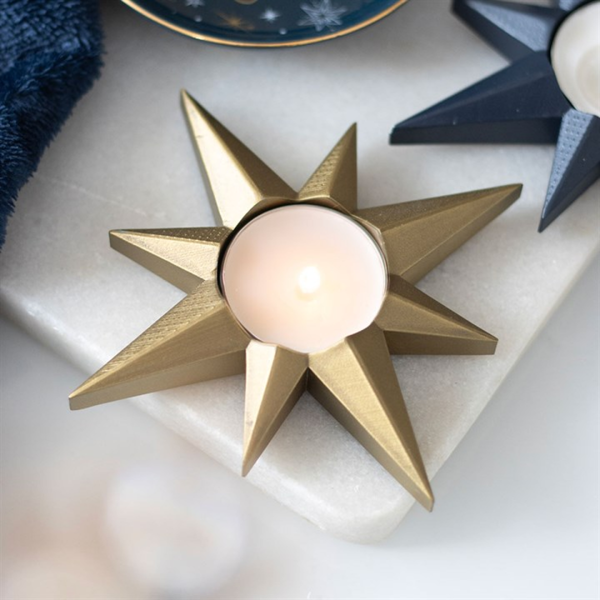 Gold Star Tealight Candle Holder 🇬🇧