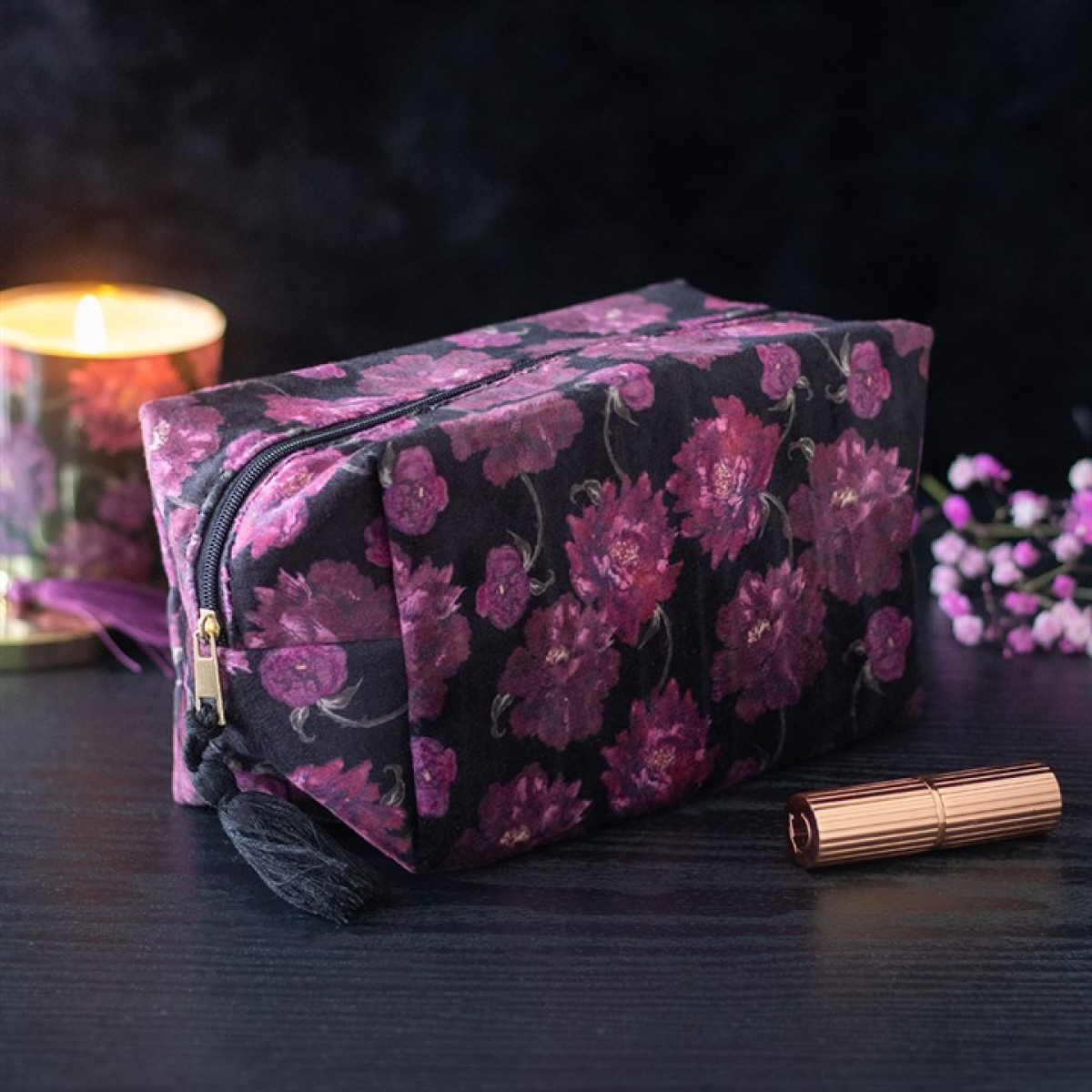 Dark Romance Floral Print Makeup Bag 🇬🇧