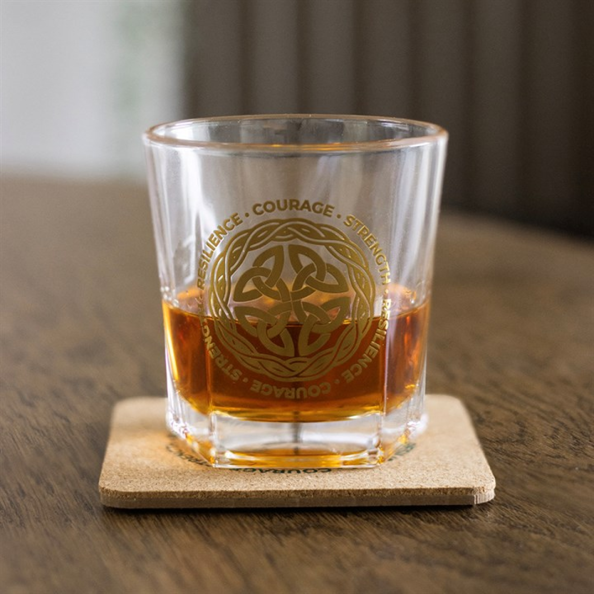 Celtic Shield Knot Lowball Glass with Coaster 🇬🇧