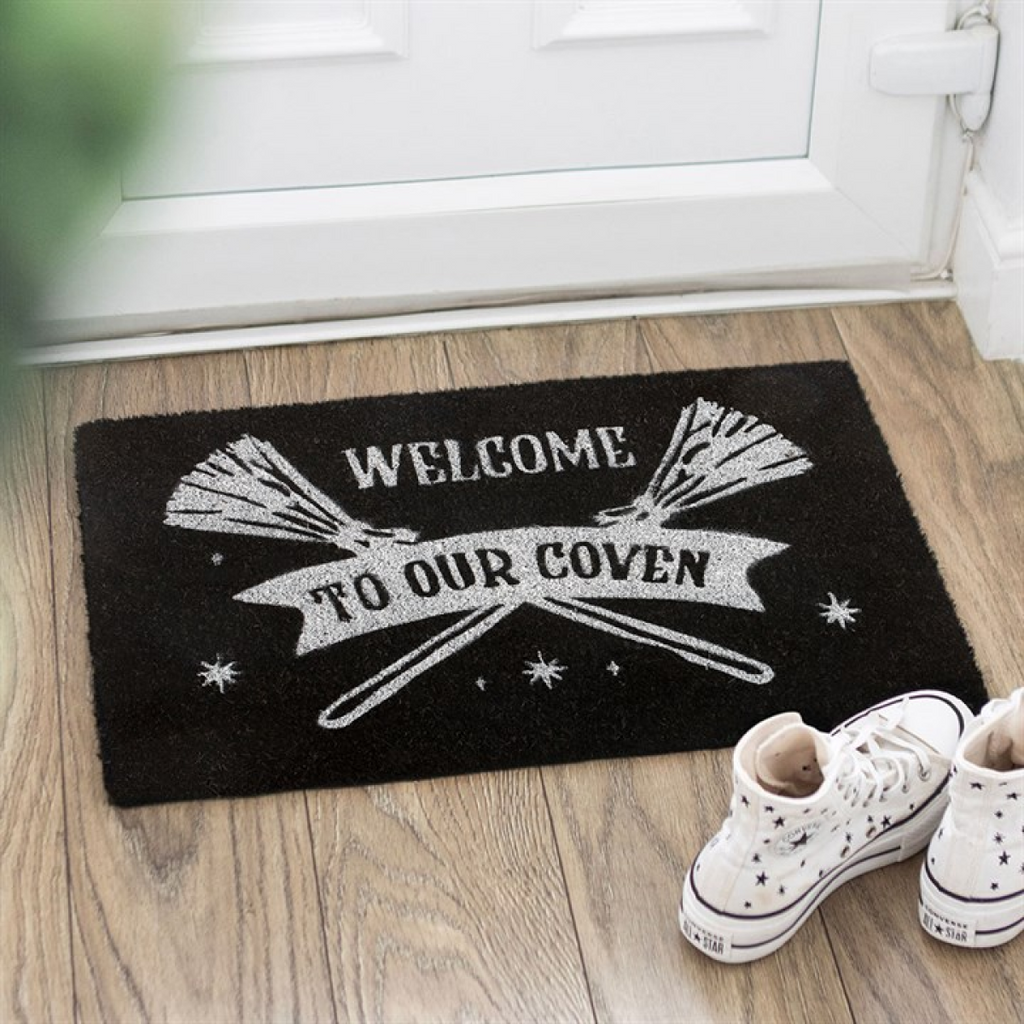 Black Welcome to Our Coven Doormat 🇬🇧