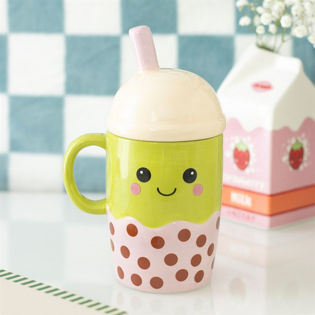 Kawaii Bubble Tea Lidded Mug 🇬🇧
