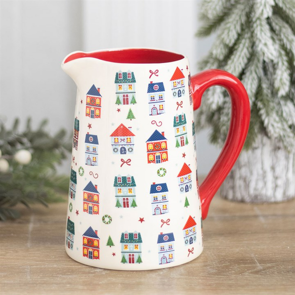 Christmas Street Print Ceramic Flower Jug 🇬🇧