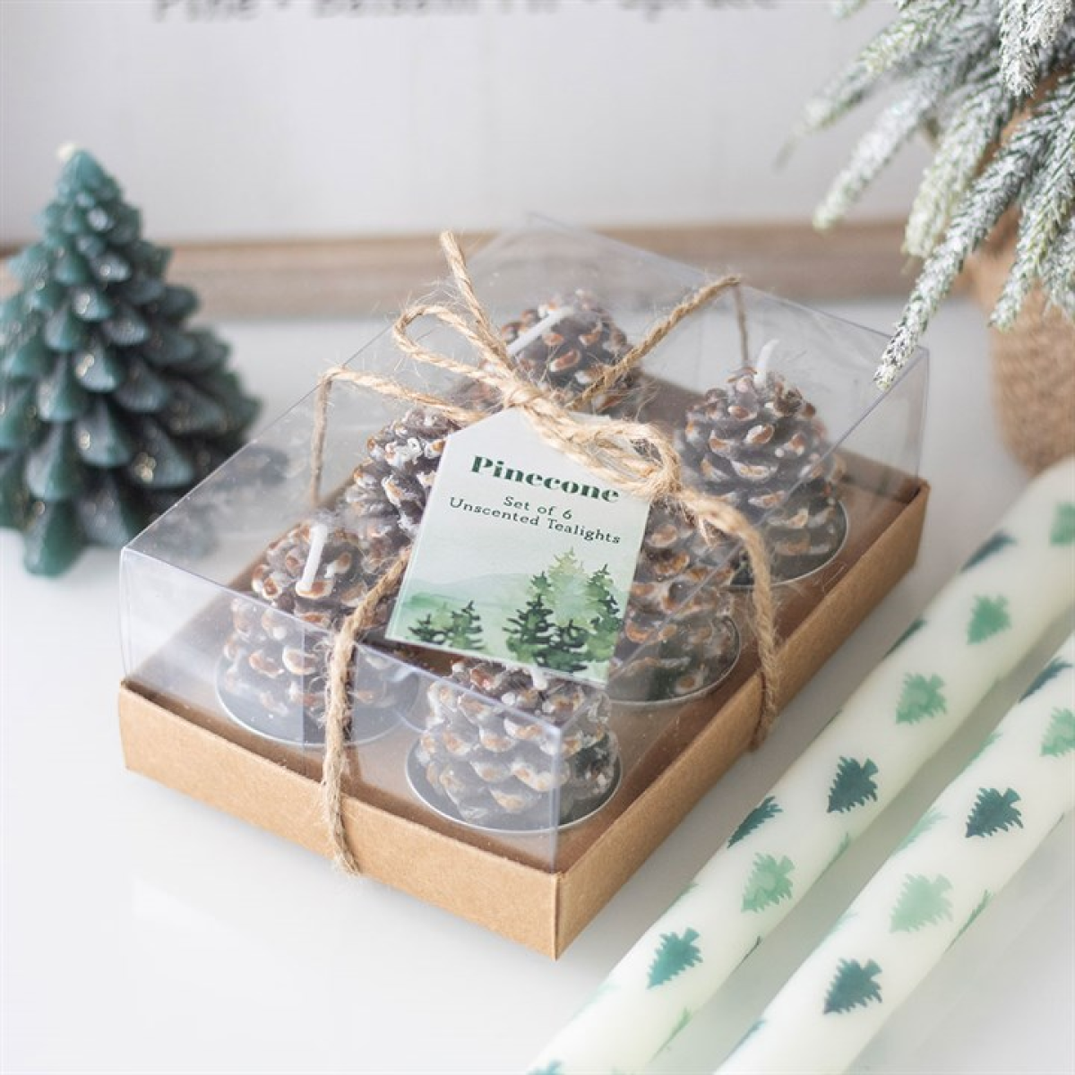 Set of 6 Pinecone Tealight Candles 🇬🇧