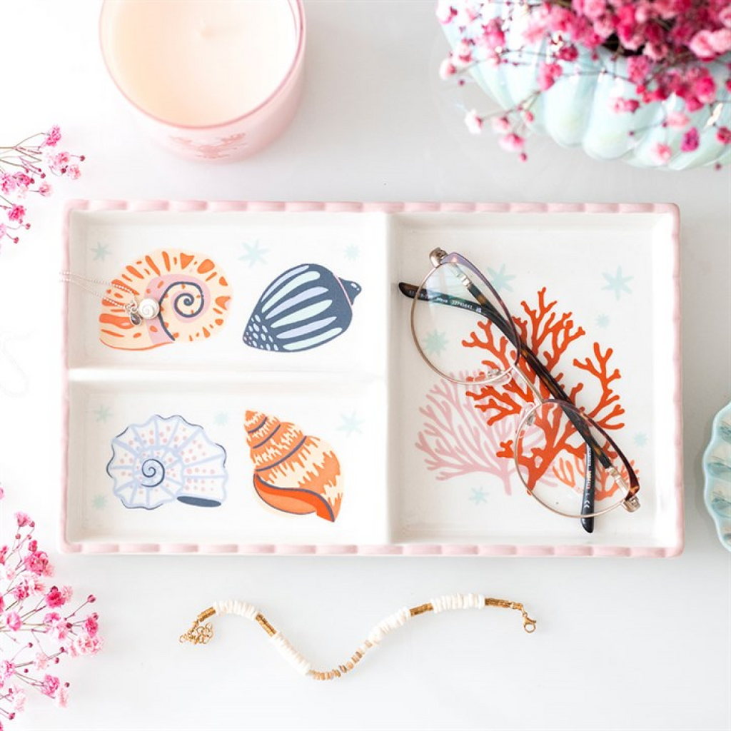 Pastel Shell and Coral Trinket Tray 🇬🇧