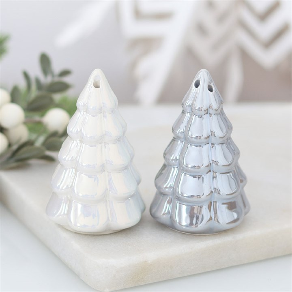 Iridescent Fir Tree Salt and Pepper Shakers 🇬🇧
