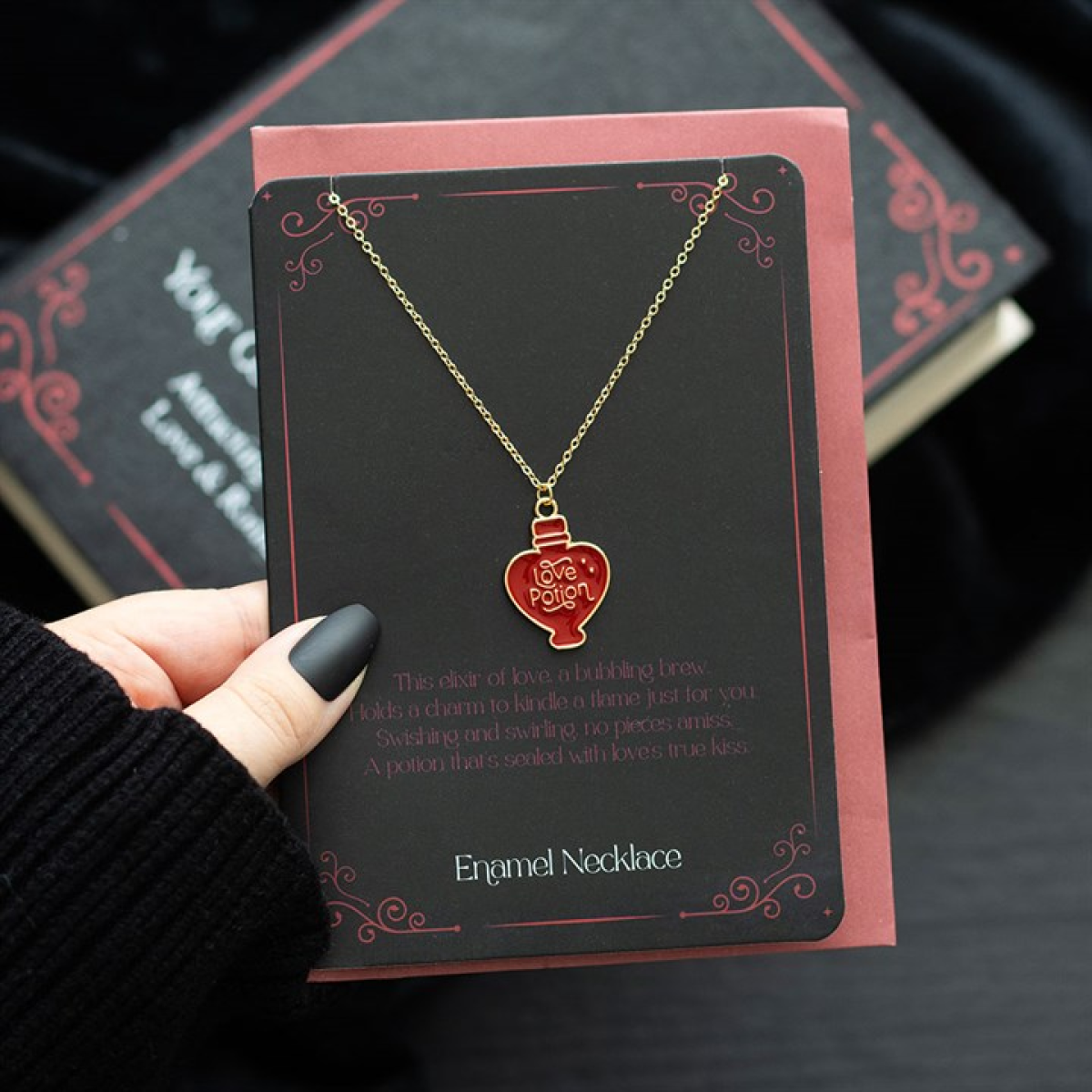 Love Potion Enamel Necklace Card 🇬🇧