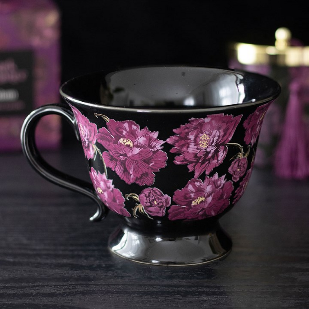 Dark Romance Floral Print Teacup 🇬🇧