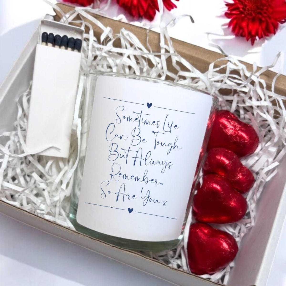 Sometimes Life Can Be Tough Candle Gift Set | Personalised Best Friend Gift | Scented Candle Gift Box | Message Candle |  Bereavment Gift 🇬🇧