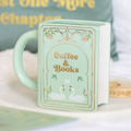 Coffee and Books Green Book Shaped Mug 🇬🇧
