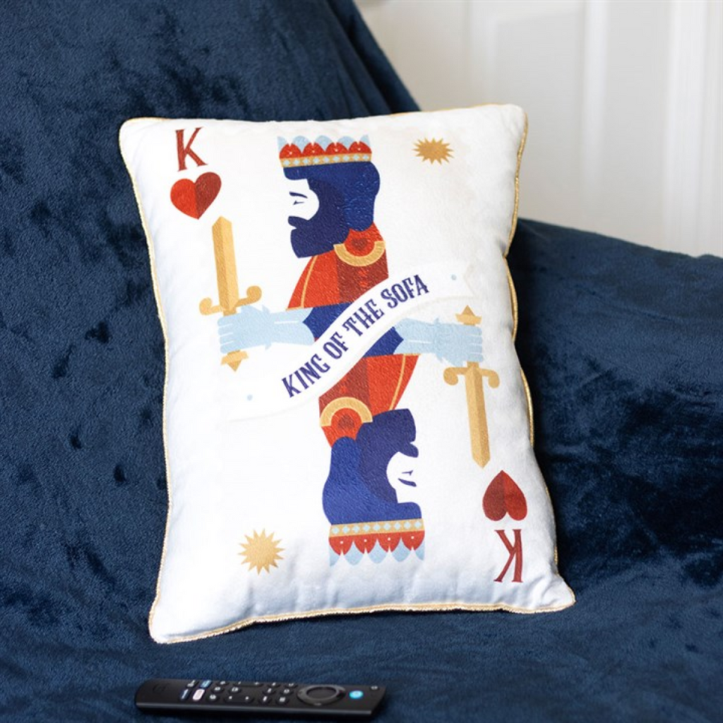 King of the Sofa Playing Card Cushion 🇬🇧