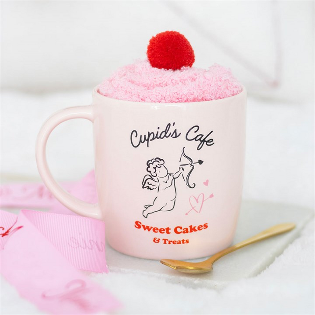 Cupid's Café Mug, Spoon and Socks Set 🇬🇧
