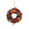 30cm Autumnal Pumpkin Leaf Wreath 🇬🇧