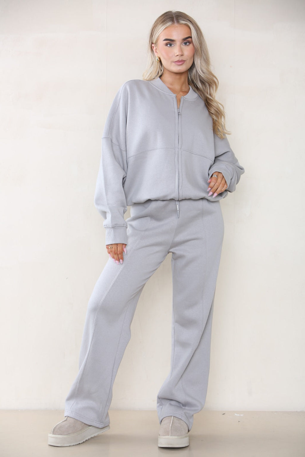 Oversized Bomber Style Fleece Zipper Co-ord 🇬🇧