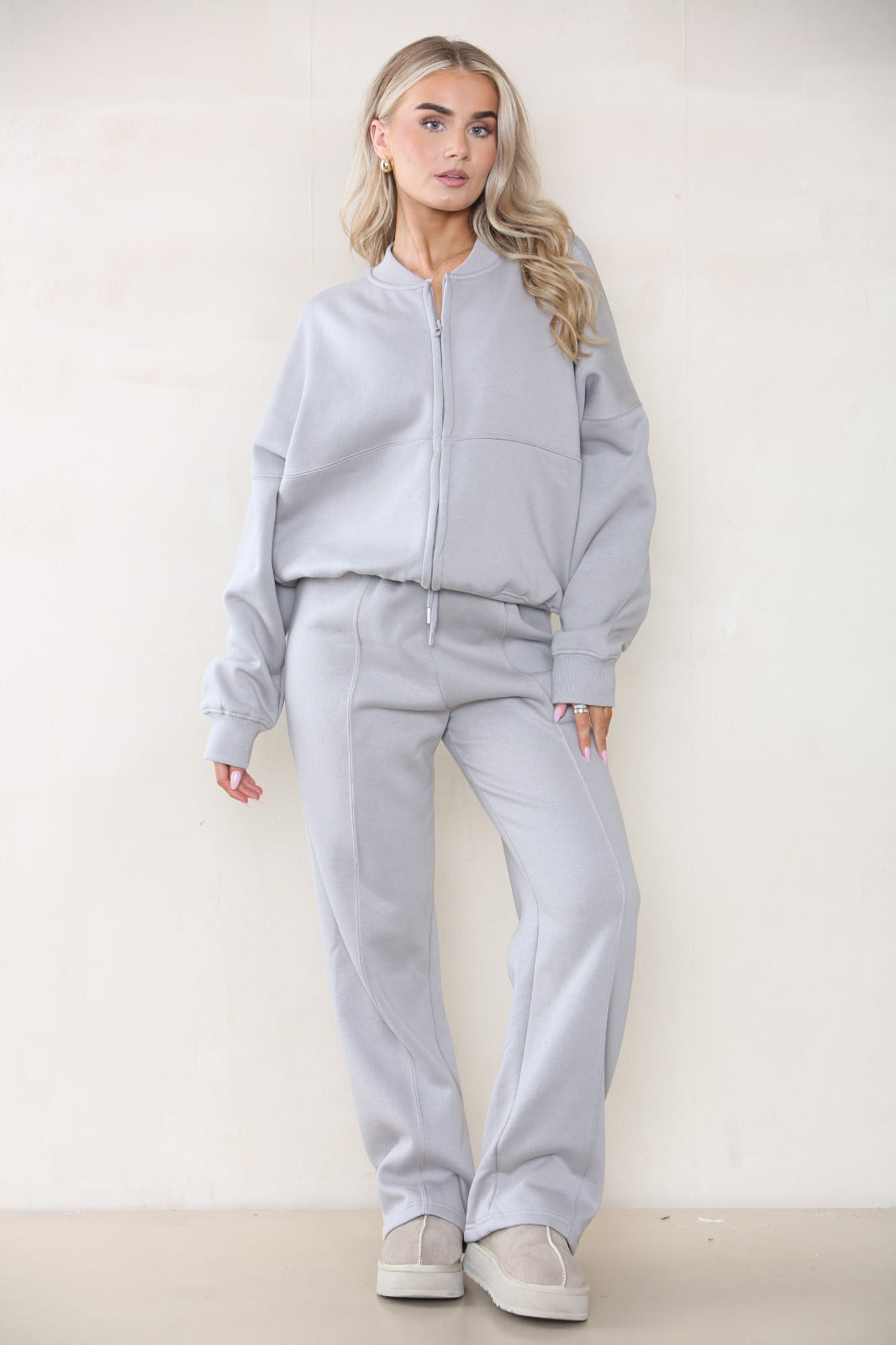 Oversized Bomber Style Fleece Zipper Co-ord 🇬🇧