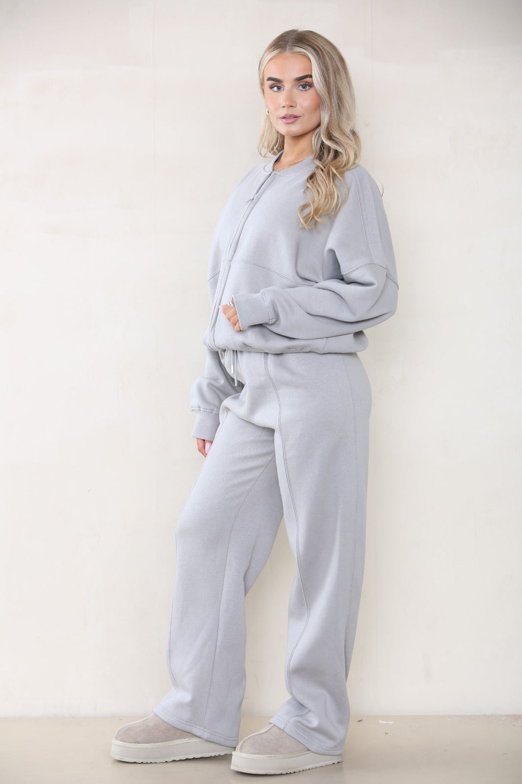 Oversized Bomber Style Fleece Zipper Co-ord 🇬🇧