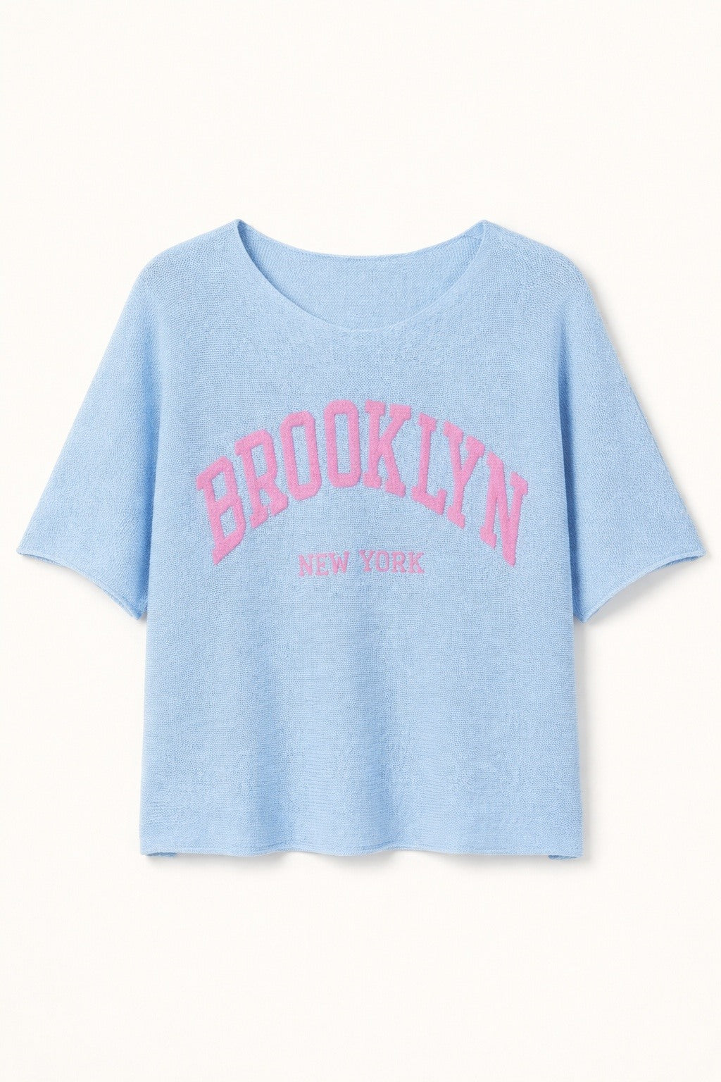 Fine knit sweater with BROOKLYN New York embroidery, loose cut 🇬🇧