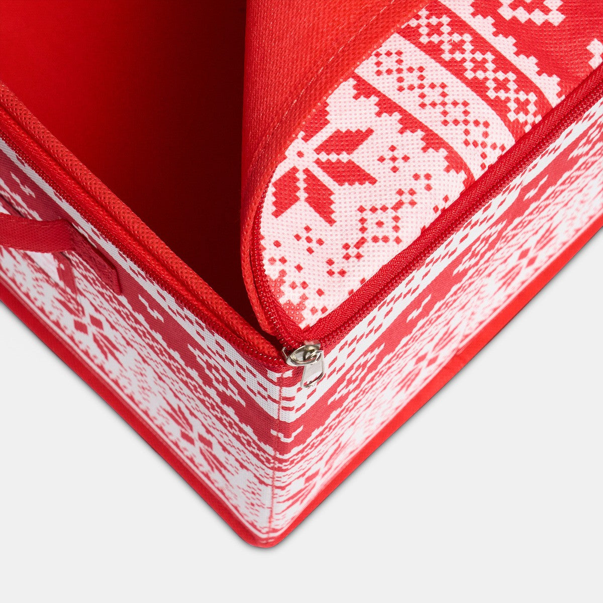 Nordic Print Square Christmas Light Storage Box - Red 🇬🇧