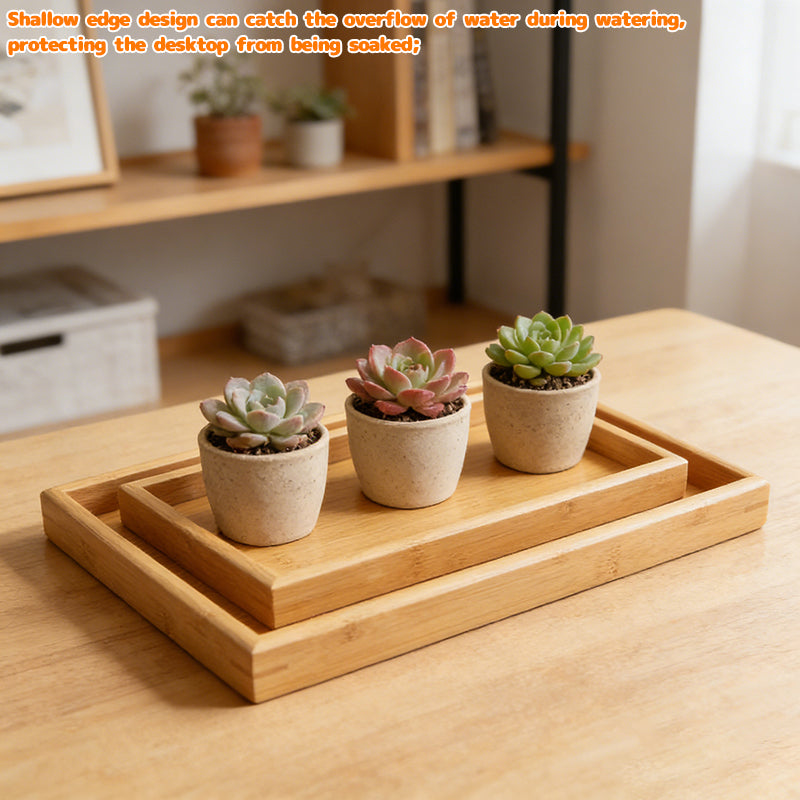 3PCS Wooden Trays Set Bamboo Serving Trays Food Platter for Eating Dinner Tea Dessert Snacks 🇬🇧
