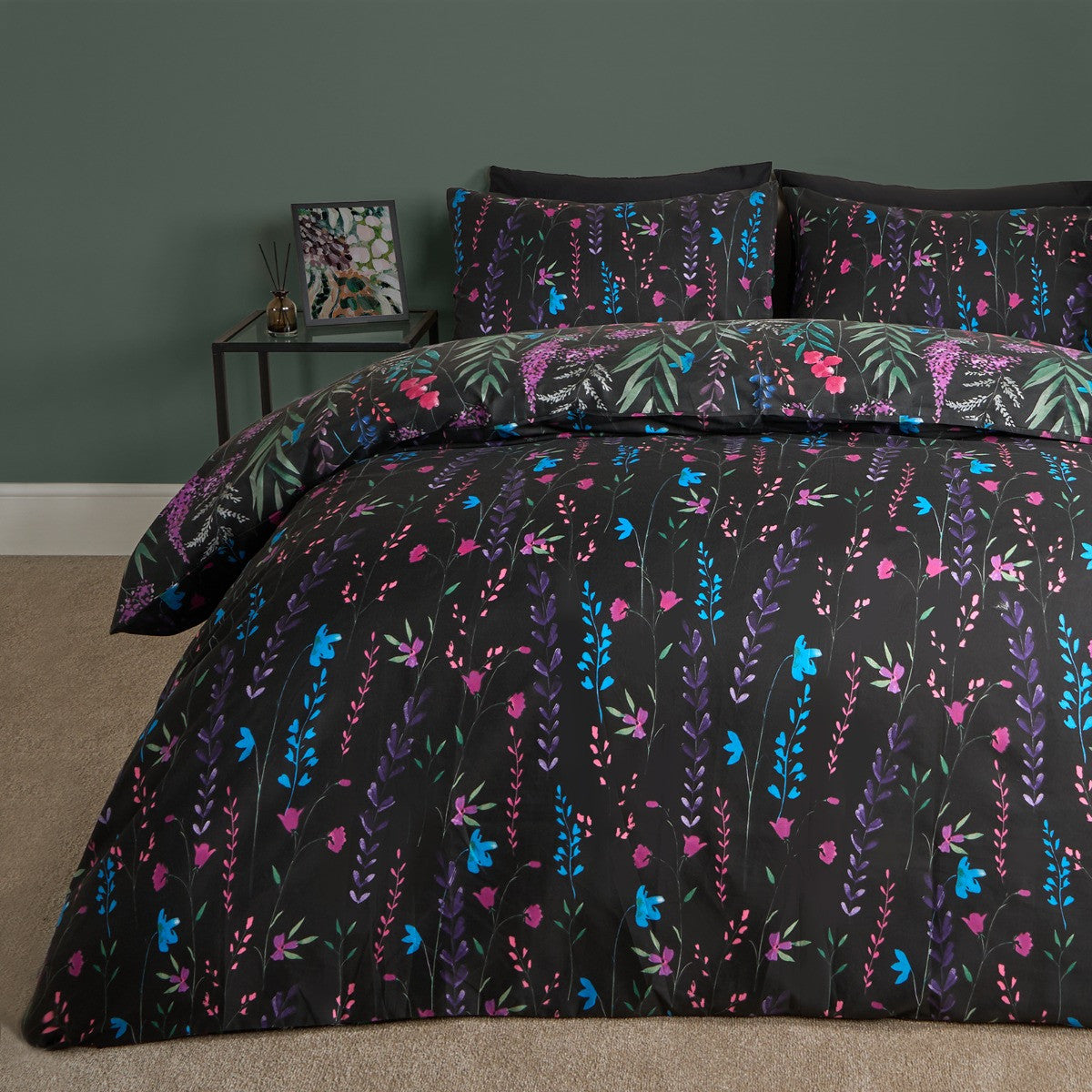 Botanics Stems Duvet Cover Set - Black 🇬🇧
