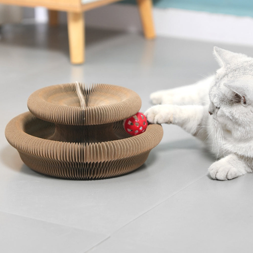 Organ Cat Scratching Board Foldable Accordion Cat Toy with Toy Bell for Cat Grinding Claw 🇬🇧