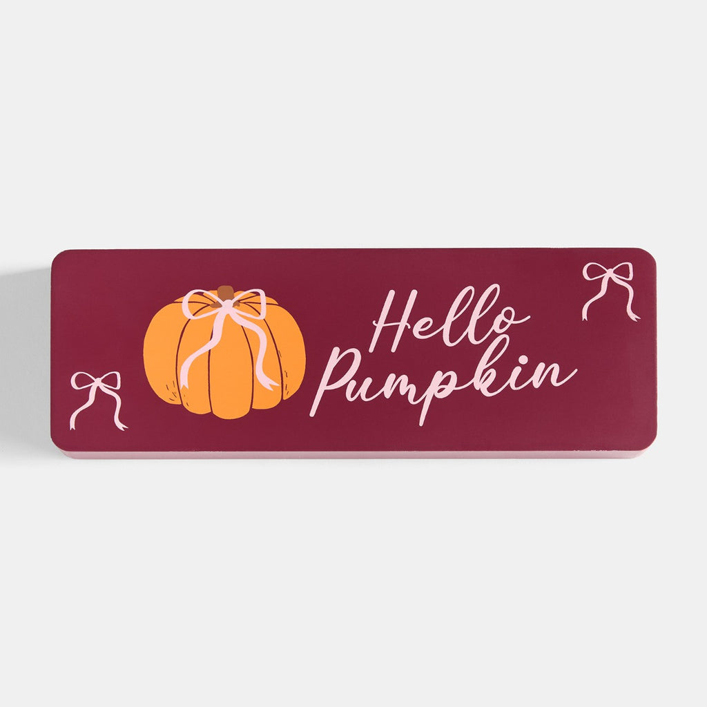Hello Pumpkin Slogan Ornament - Burgundy 🇬🇧
