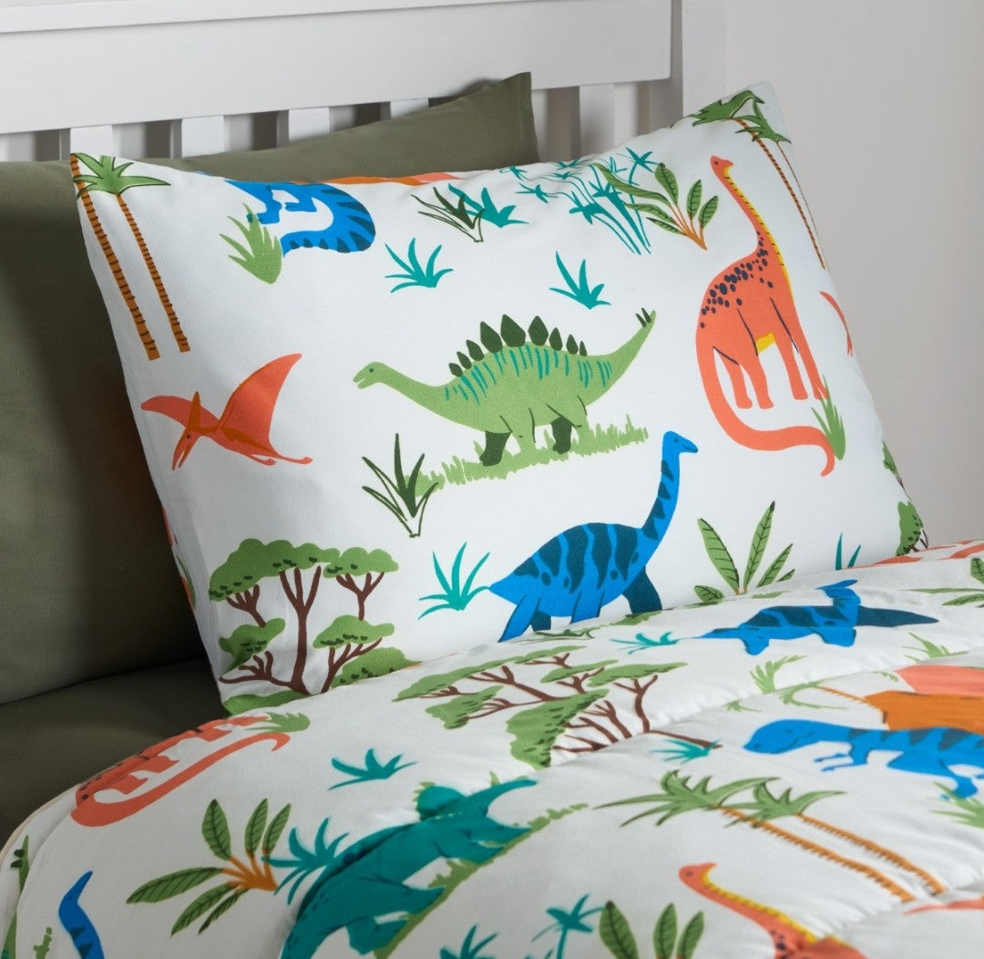 Dino Coverless 10.5 Tog Duvet & Pillowcase, Multi - Single 🇨🇳
