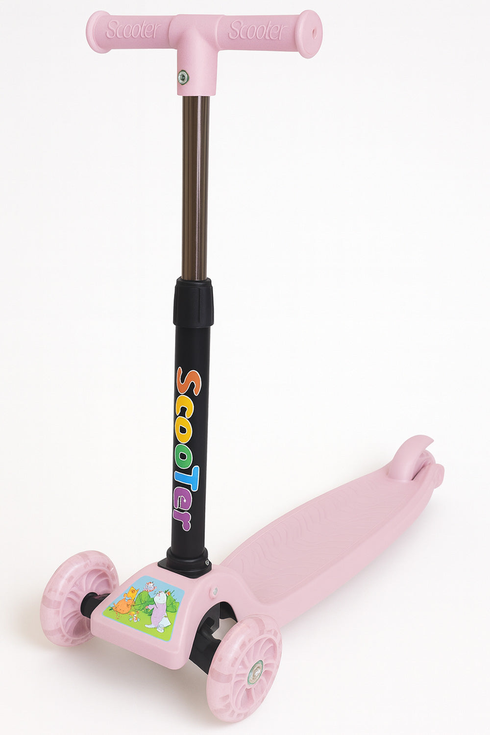 3-Wheel Kids Scooter with LED Light-Up Wheels – Adjustable Height & Foldable Design for Boys and Girls 🇬🇧