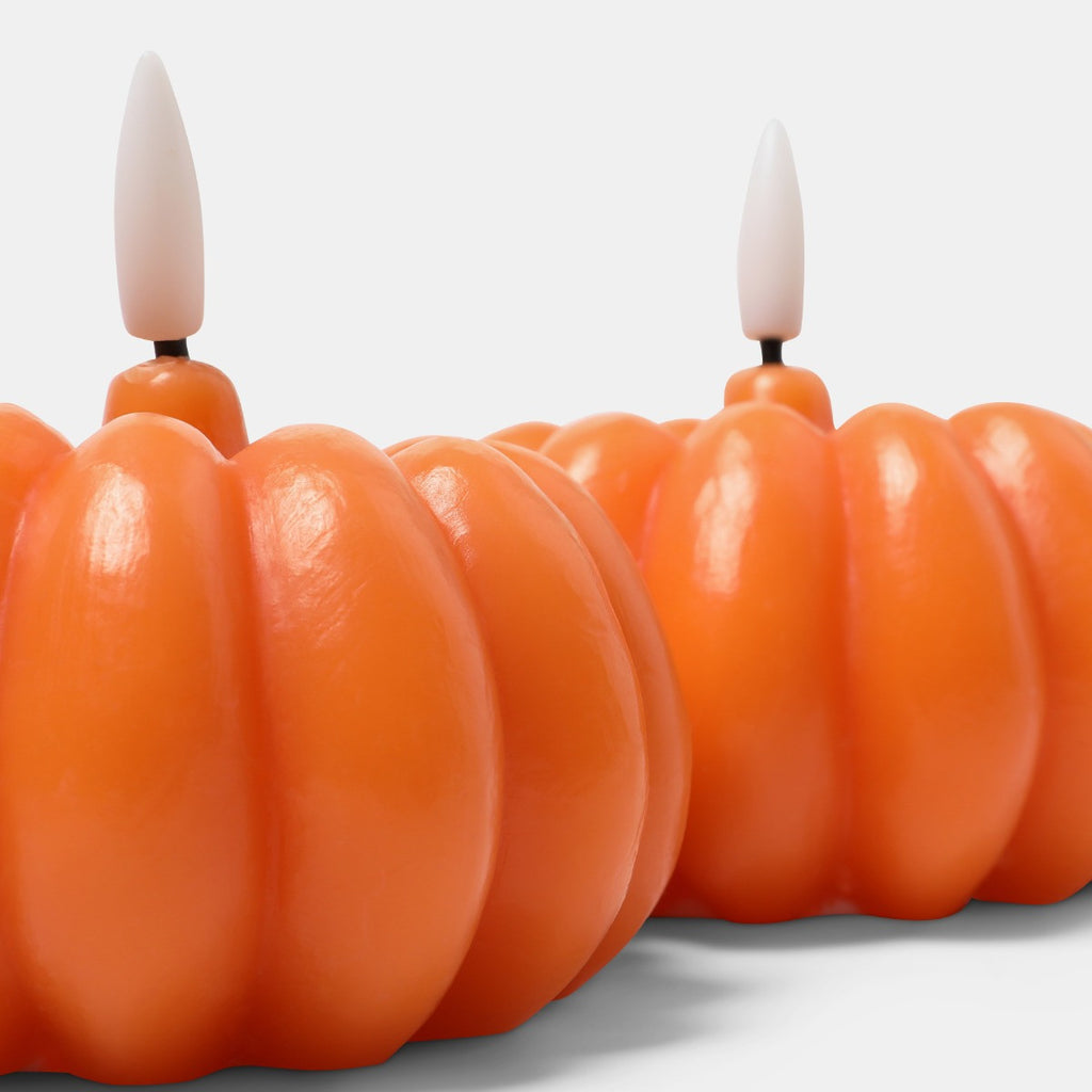2 Pack Pumpkin LED Candles - Orange 🇬🇧