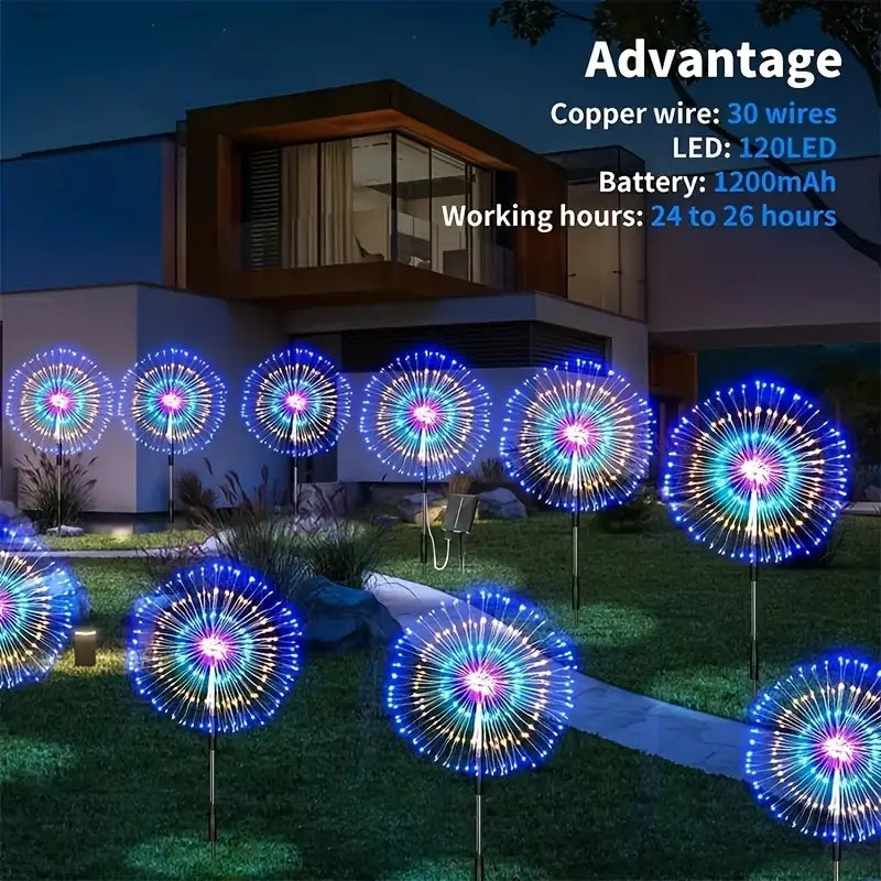 4 pack LED solar fireworks lights for outdoors/garden 🇨🇳