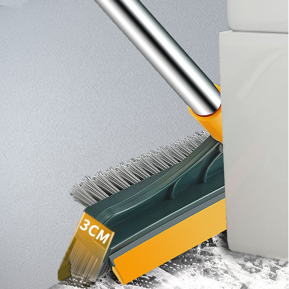 3 in 1 Floor Scrub Brush Squeegee Mop Water Scrubber with 120 Degree Rotating Head - Yellow + Green 🇬🇧