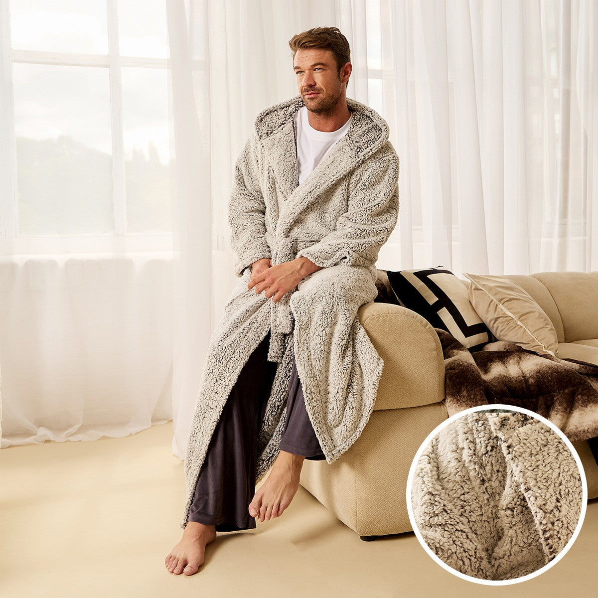 Teddy Marl Dressing Gown Floor Length, Adults 🇬🇧