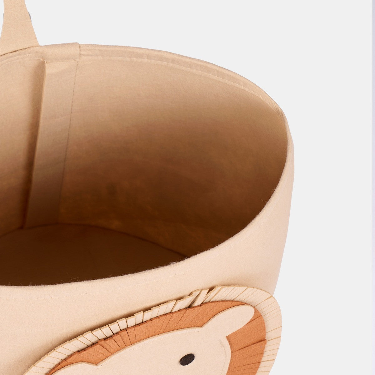 Lion Felt Storage Basket - Beige 🇬🇧
