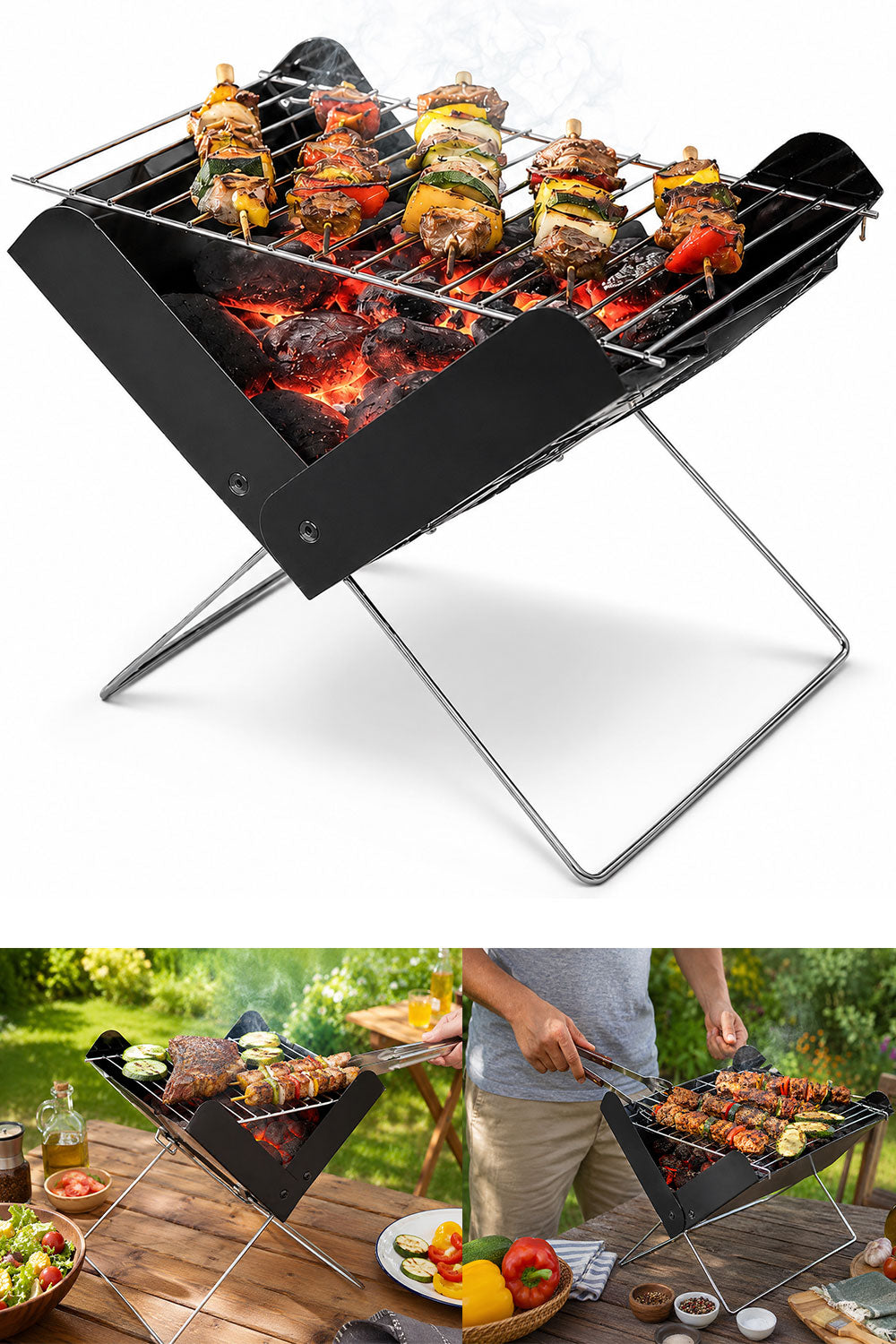 Mini Folding Tabletop Charcoal BBQ – Portable Compact Grill 🇬🇧