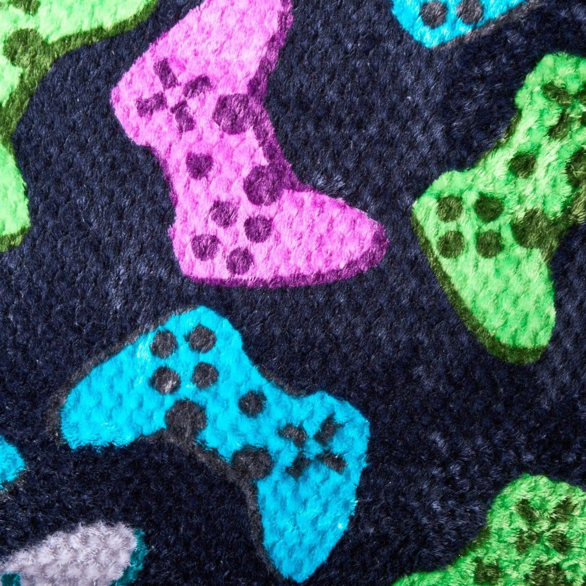 Gaming Print Waffle Fleece Duvet Cover Set - Navy 🇬🇧