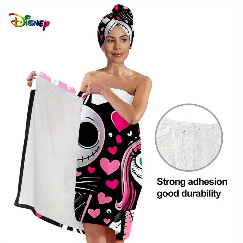 2 pcs bath towel and hair towel set feat The Nightmare Before Christmas 🇨🇳