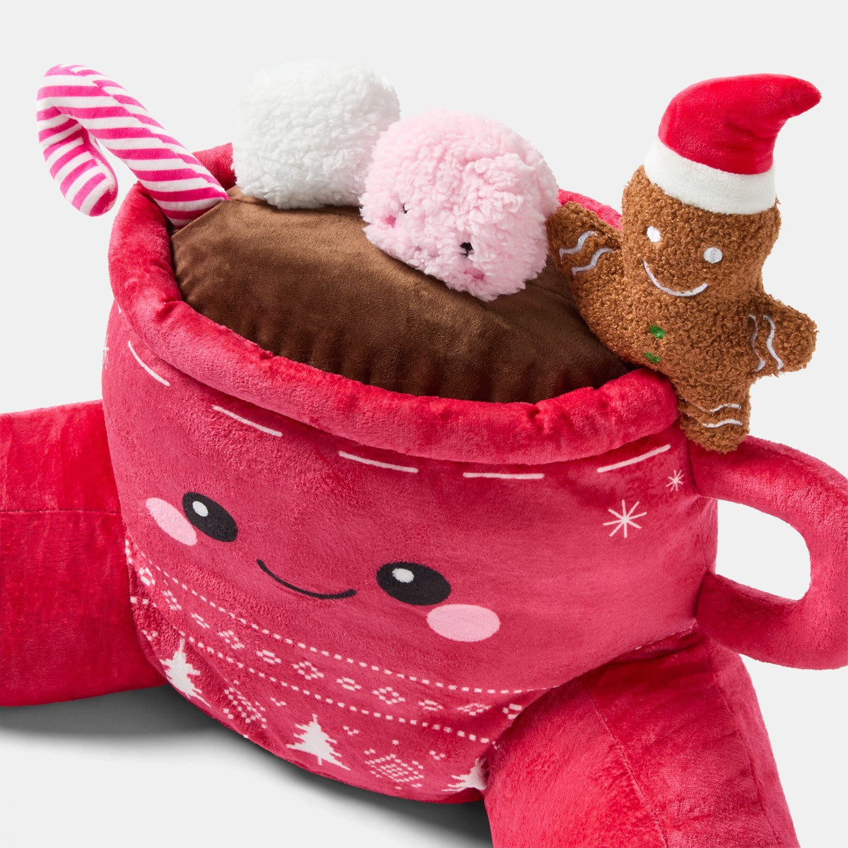 Festive Hot Chocolate Cuddle Cushion - Red 🇬🇧