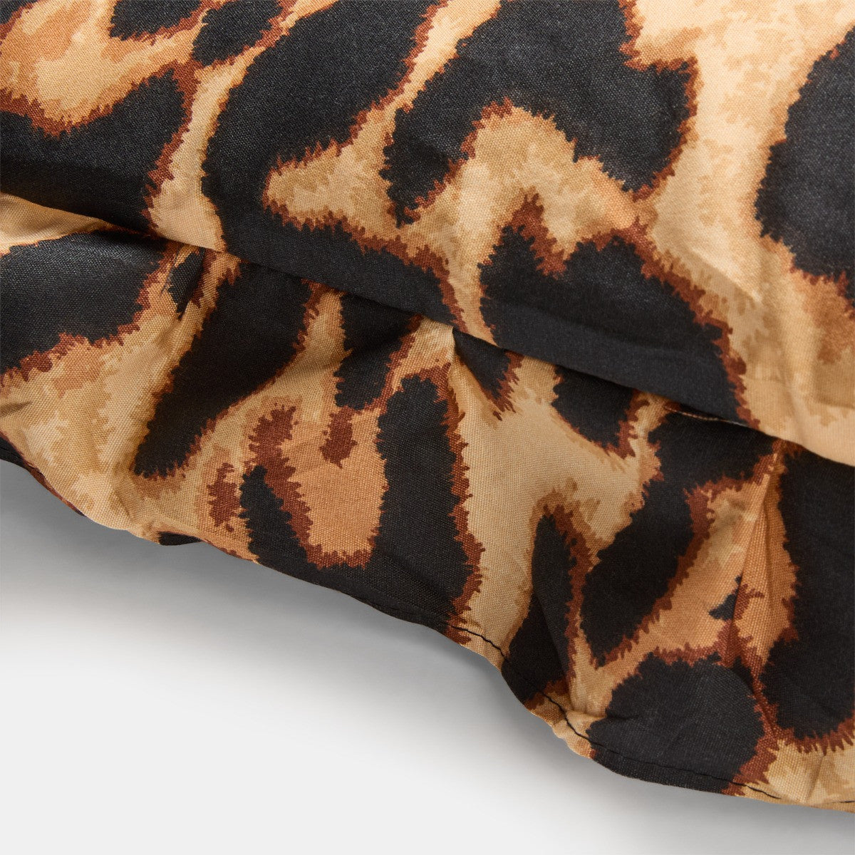 Leopard Print Frill Edge Bolster Pillow - Natural 🇬🇧