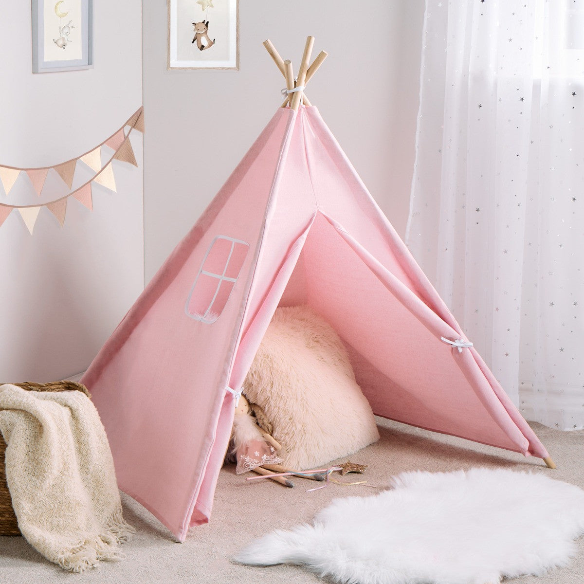 Foldable Kid's Storage Teepee - Blush 🇬🇧
